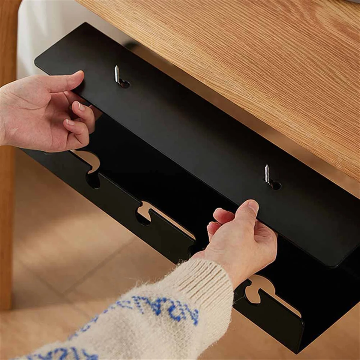 White Under Desk Cable Management Cable Tray with Clamp Z5364