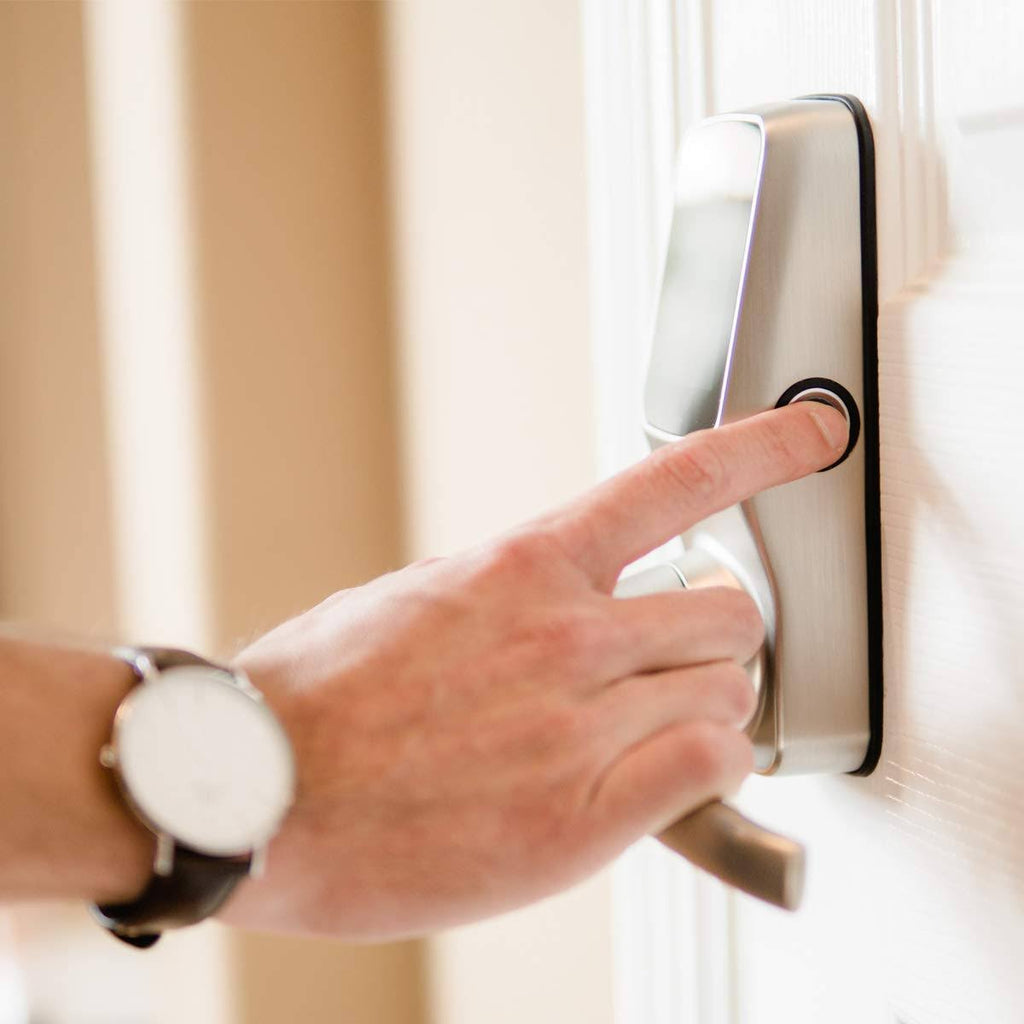 Satin Nickel Smart Touchscreen Door Latch Lock with Fingerprint and Bluetooth H7020