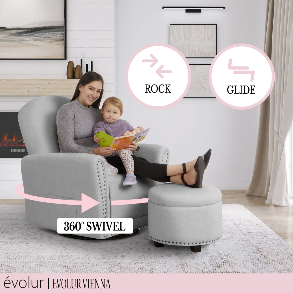 Swivel Glider with Ottoman T183
