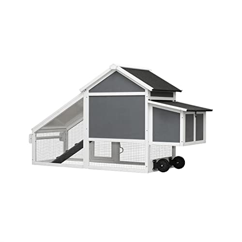 Large Wooden Chicken Coop with Wheels G886