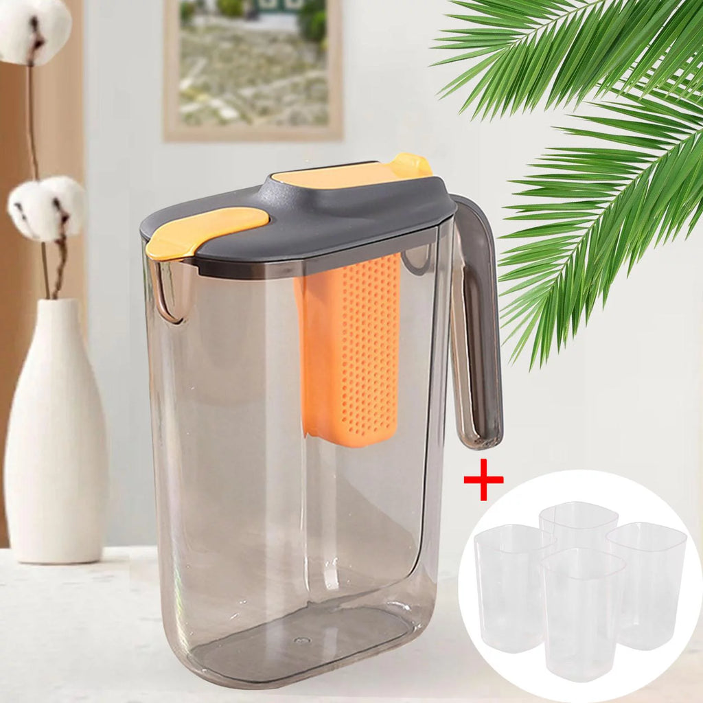 Black Ice Tea Maker Beverage Pitcher with 4 Cups L1401