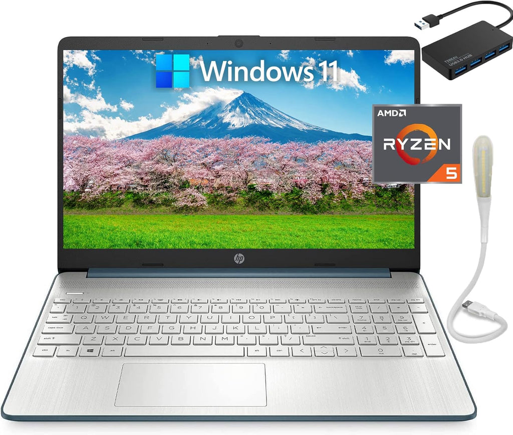 HP 15.6 FHD Laptop, AMD Ryzen 5-5500, 32GB RAM, 1TB SSD, Silver T510197