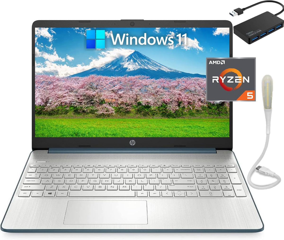 HP 15.6 FHD Laptop, AMD Ryzen 5-5500, 32GB RAM, 1TB SSD, Silver T510197