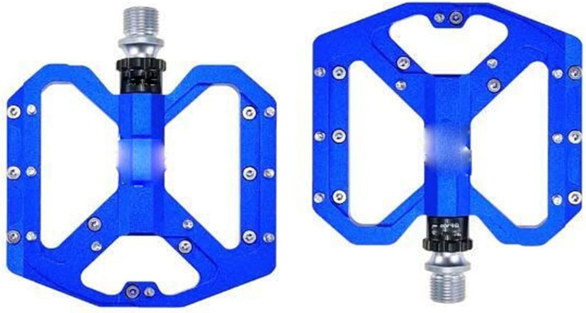 Blue Alloy Bike Pedals 9/16" 3 Bearings R80843