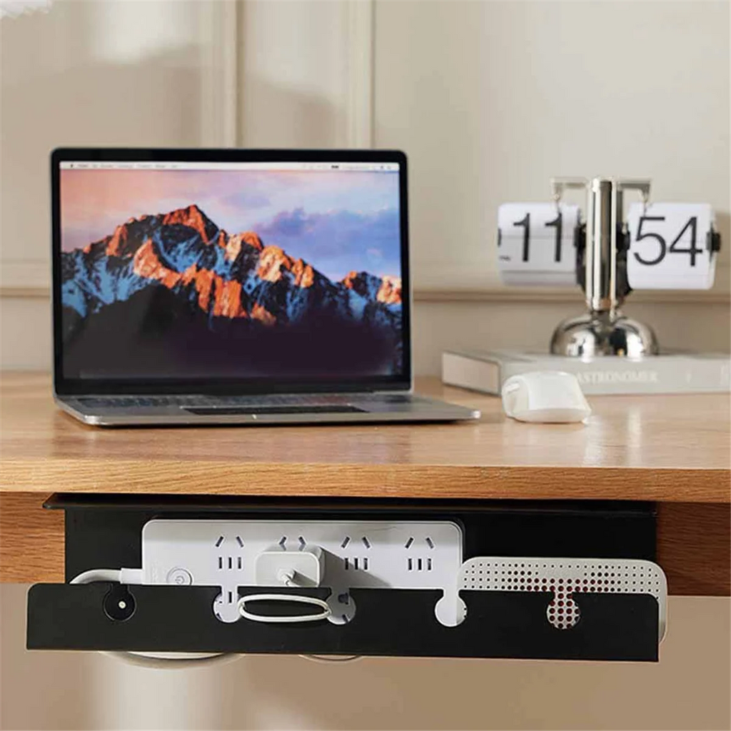 White Under Desk Cable Management Cable Tray with Clamp Z5364