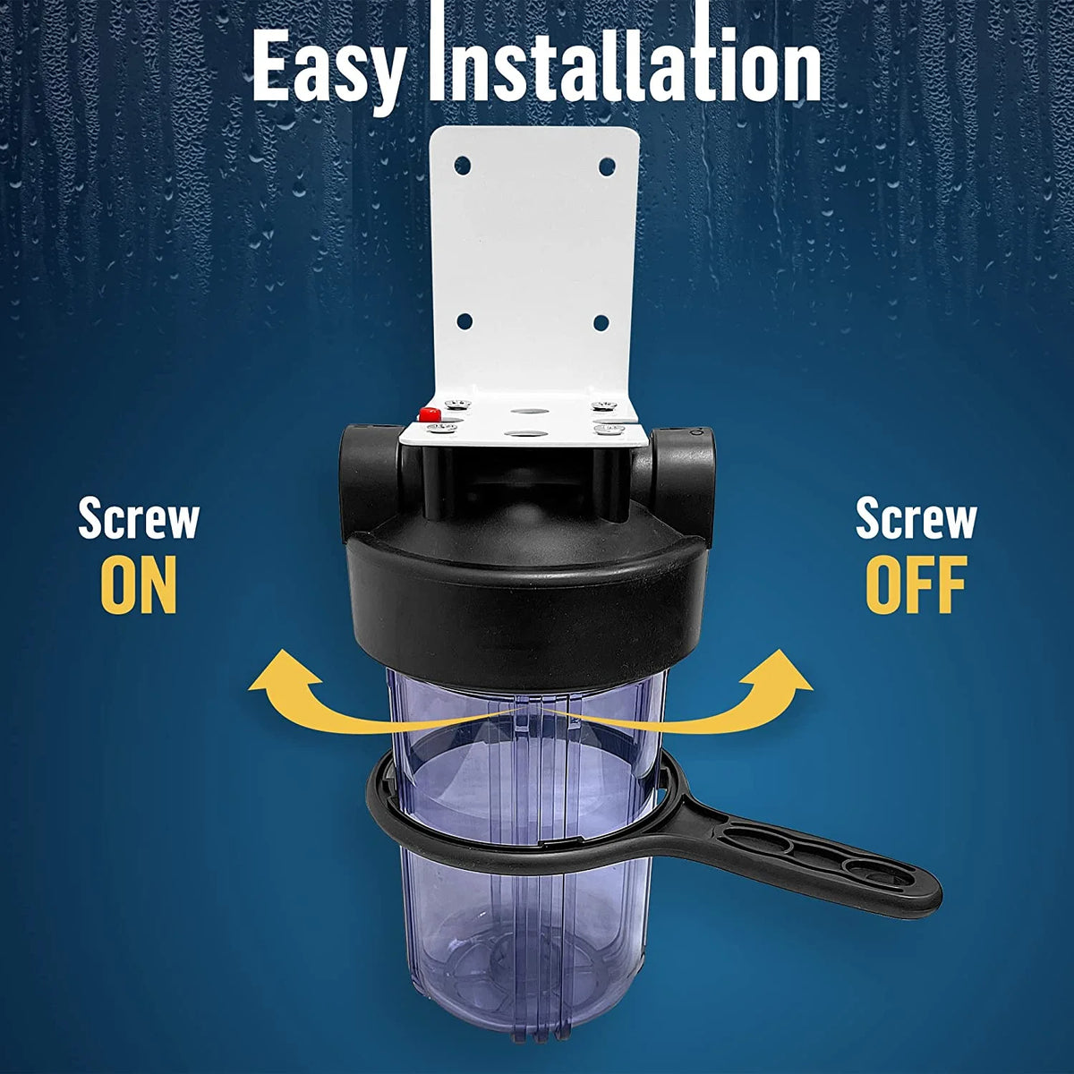 10 x 4.5” Whole House Filter Purifier System, Transparent, 3 Sets J927