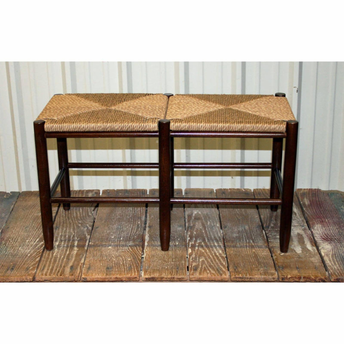 Brown Double Seat Backless Bench Z4054