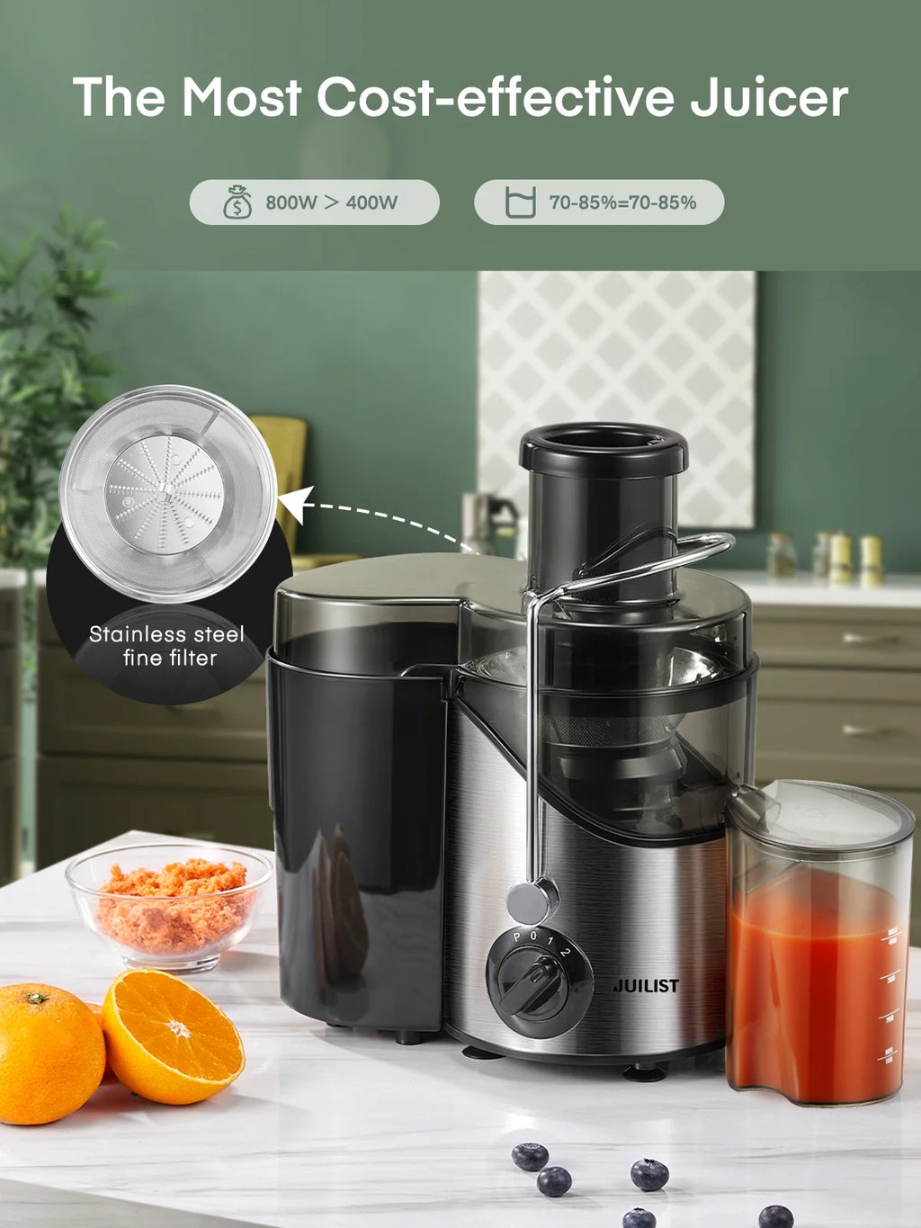 Black Juicer Machine with 3" Feed Chute P305