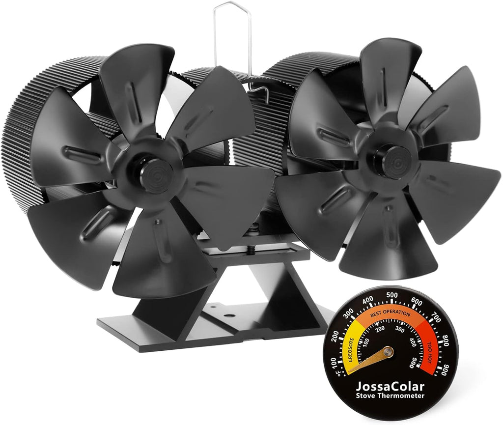 Non Electric Thermal Wood Stove Fan with Thermometer Q90474