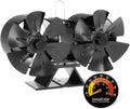 Non Electric Thermal Wood Stove Fan with Thermometer Q90474