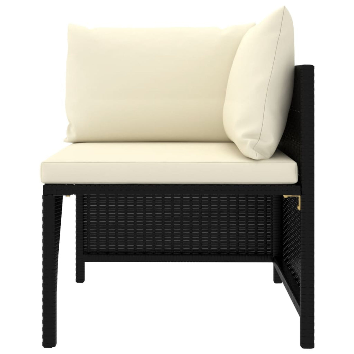 6 Piece Poly Rattan Garden Set with Cushions Black K432597