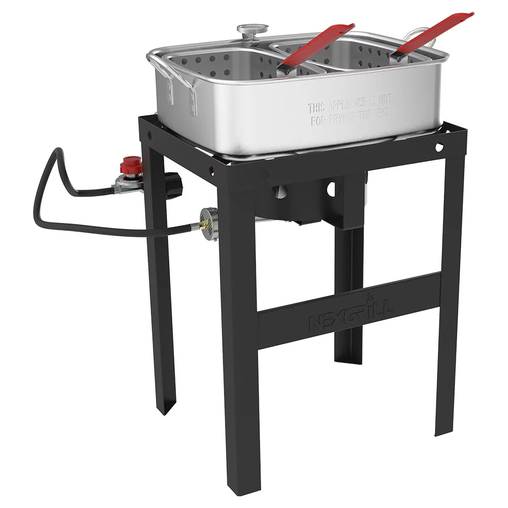 18 Qt. Aluminum Fish Fryer with Double Basket E6383