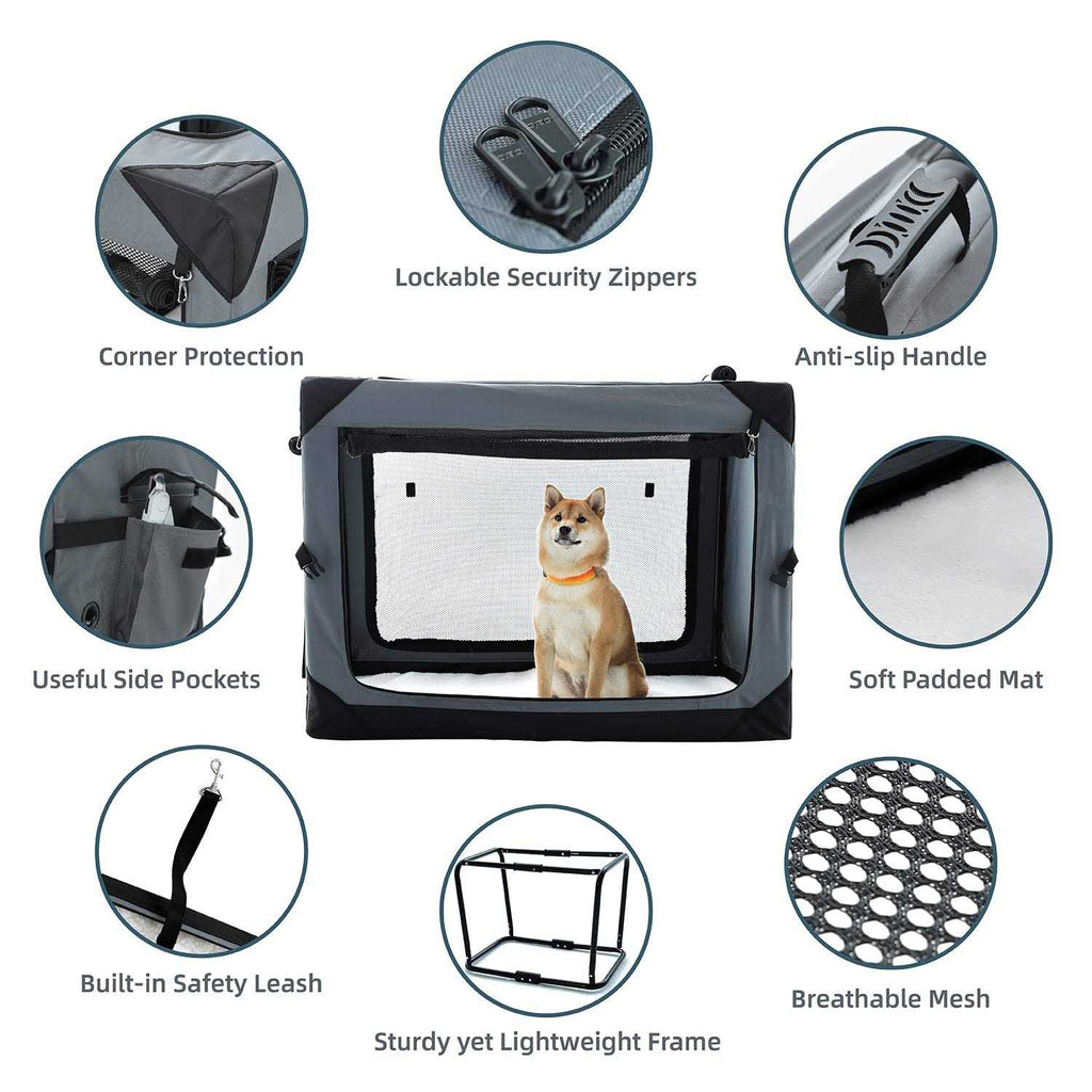 Collapsible 4-Door Soft Dog Crate R627
