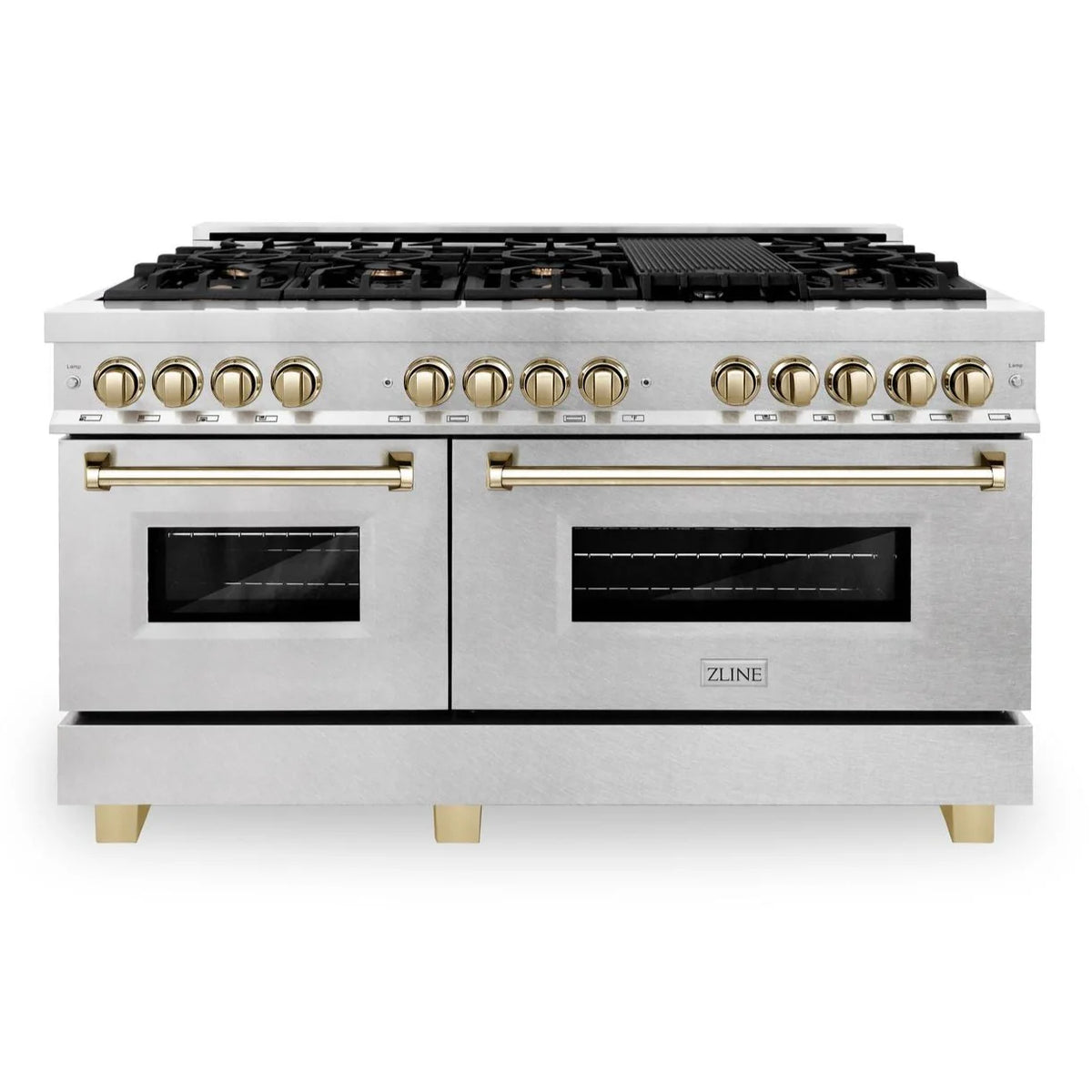 60 Inch Dual Fuel Range in Stainless Steel with Gold Accents P51677