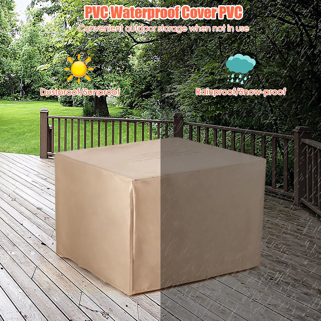 30'' Square Propane Gas Fire Pit Table 50,000 BTU with Cover Y70348