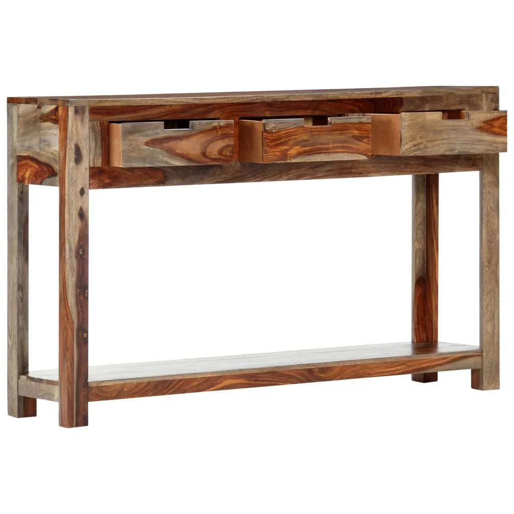 White 3 Drawer Sheesham Wood Console Table N6976