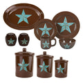 22 PC Turquoise Dinnerware and Canister Set V78801