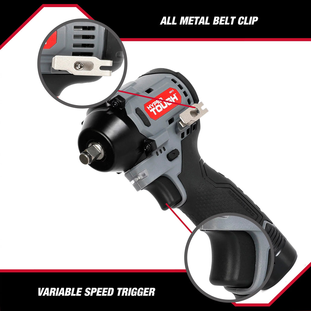 12V Max Lithium-Ion Brushless Impact Wrench with 2.0Ah Battery and Charger S666