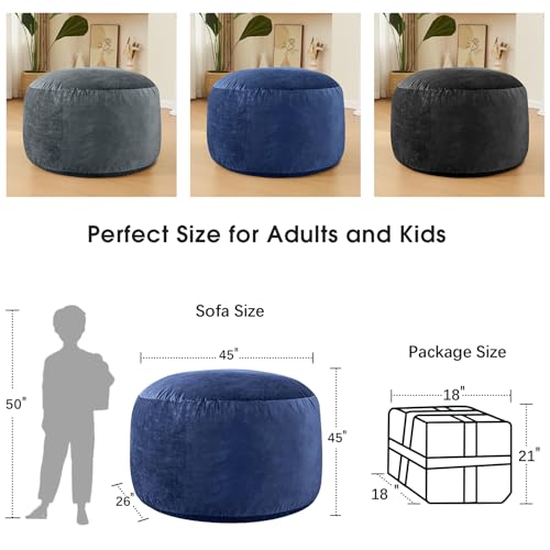 3 Feet Grey Micro Fiber Bean Bag Chair B144