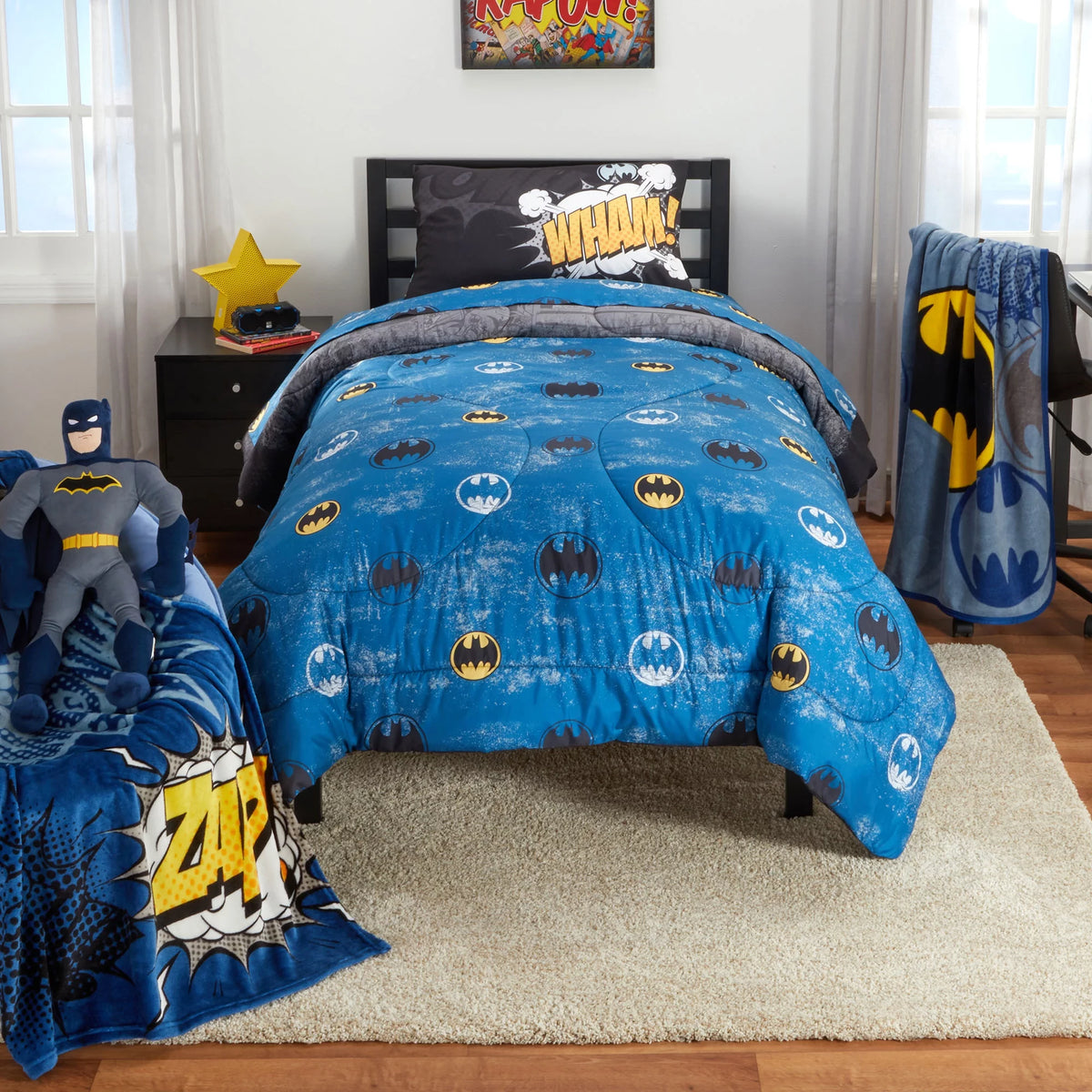 Kids Comforter and Pillowcase 2-Piece Set Twin/Full Reversible H1577