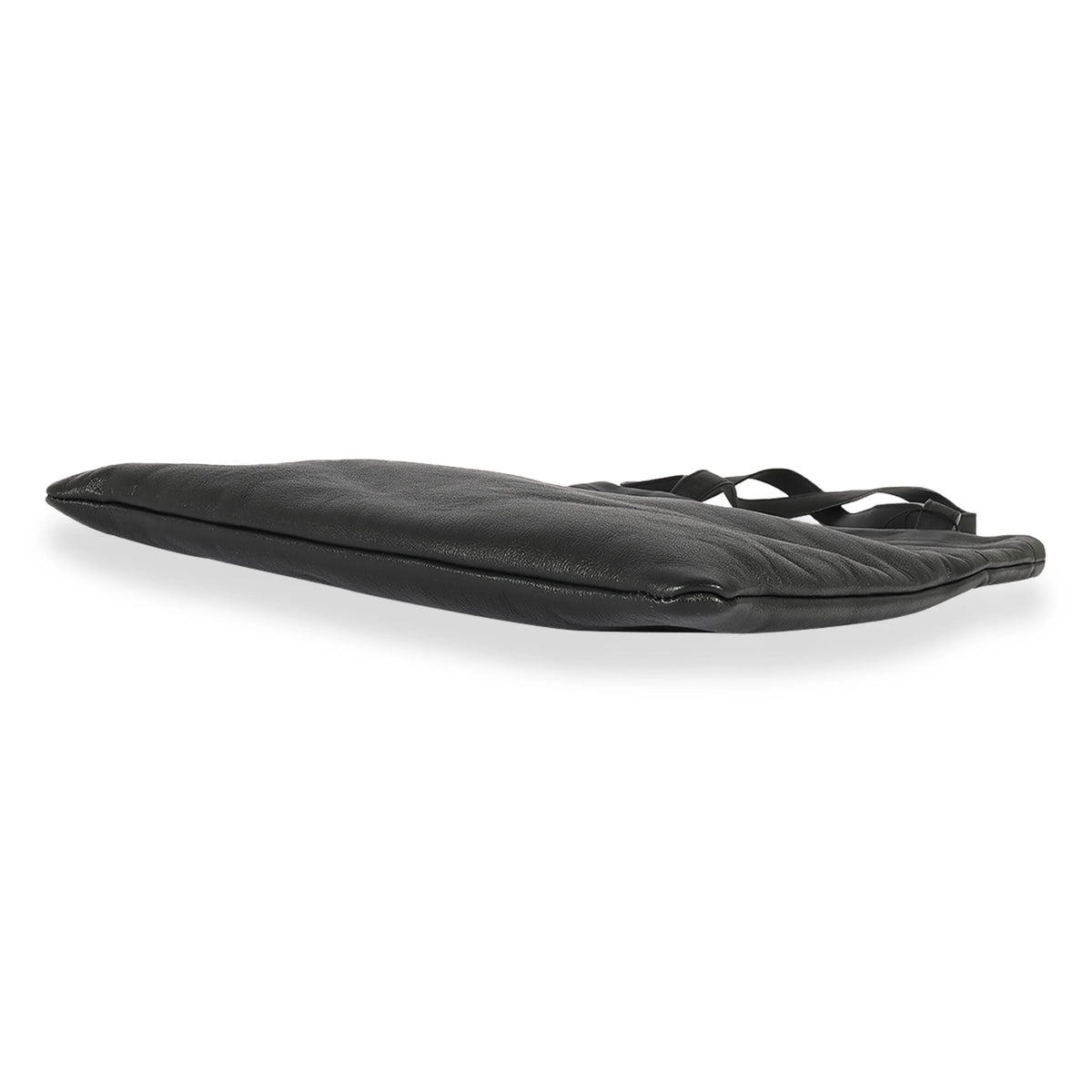 Black Calfskin Flat Shopping Tote G5830