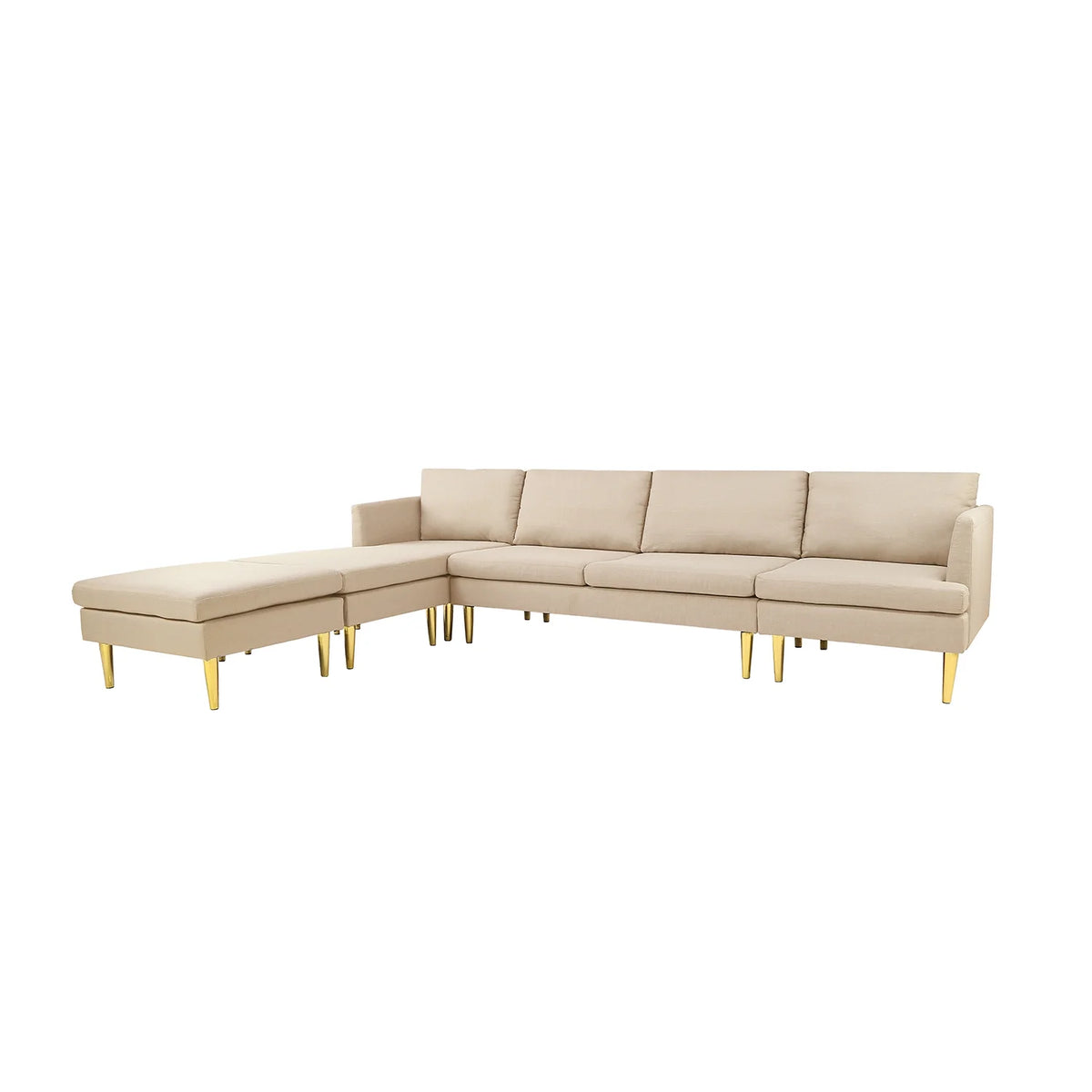 Modern Convertible Polyester Sectional Sofa with Ottoman C30458