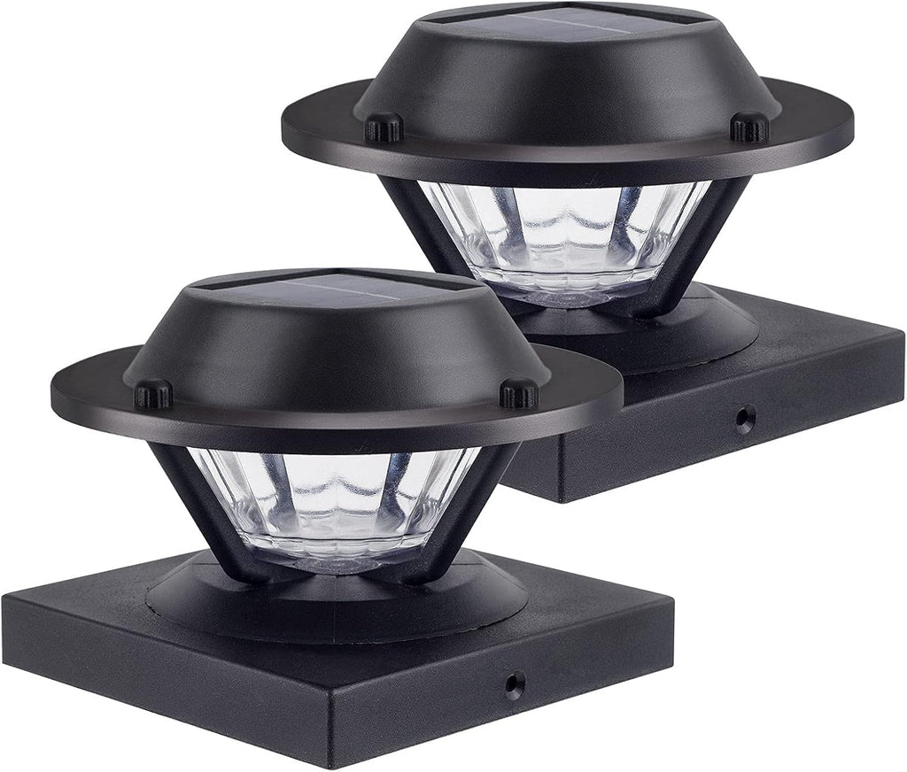 2 Pack Black Solar Post Lights P698