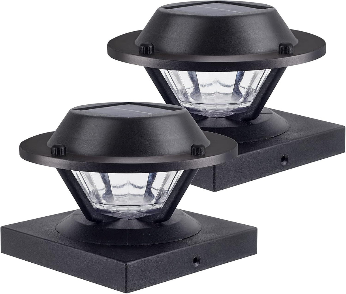2 Pack Black Solar Post Lights P698