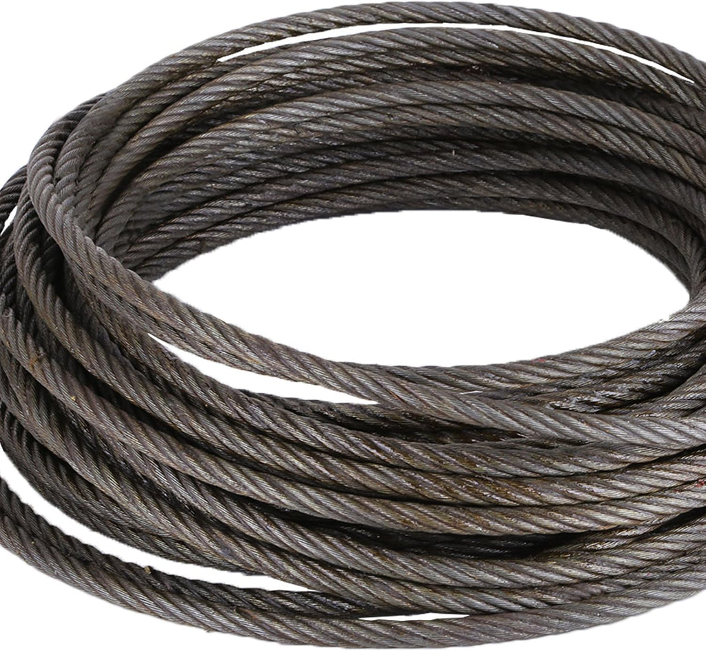 3/8" x 50' Wire Rope Winch Cable with Swivel Hook, Pack of 2 Y566