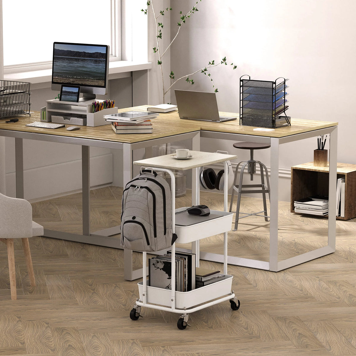 2-Tier Rolling Utility Cart with Top Board K125543