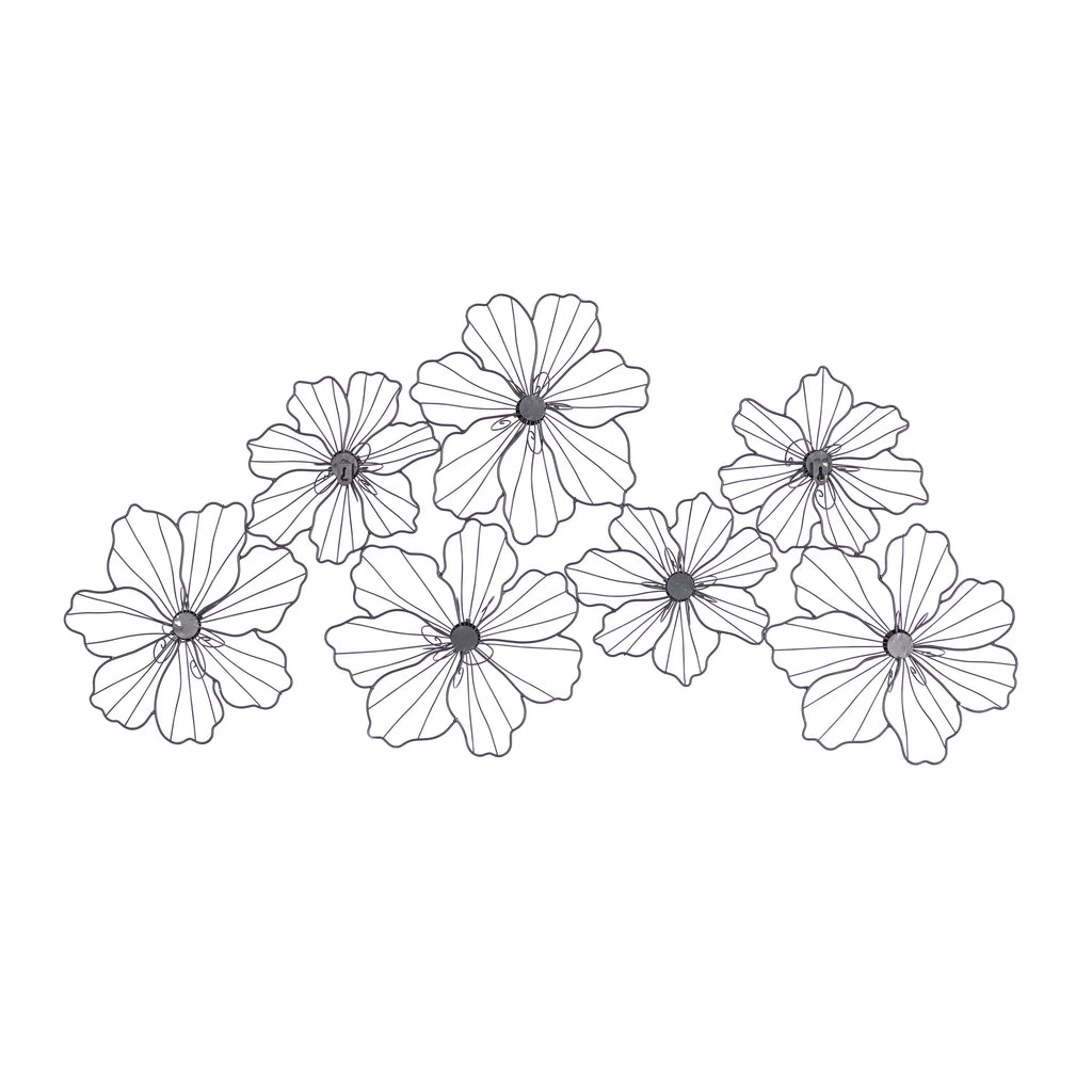 Black Metal Wire Floral Wall Decor Y46624