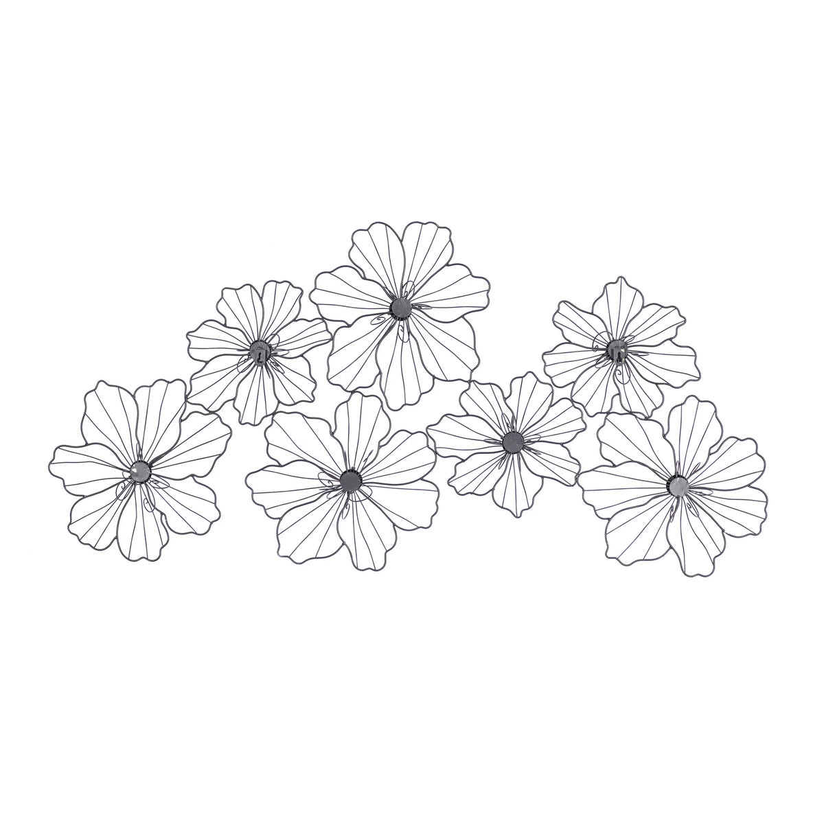 Black Metal Wire Floral Wall Decor Y46624