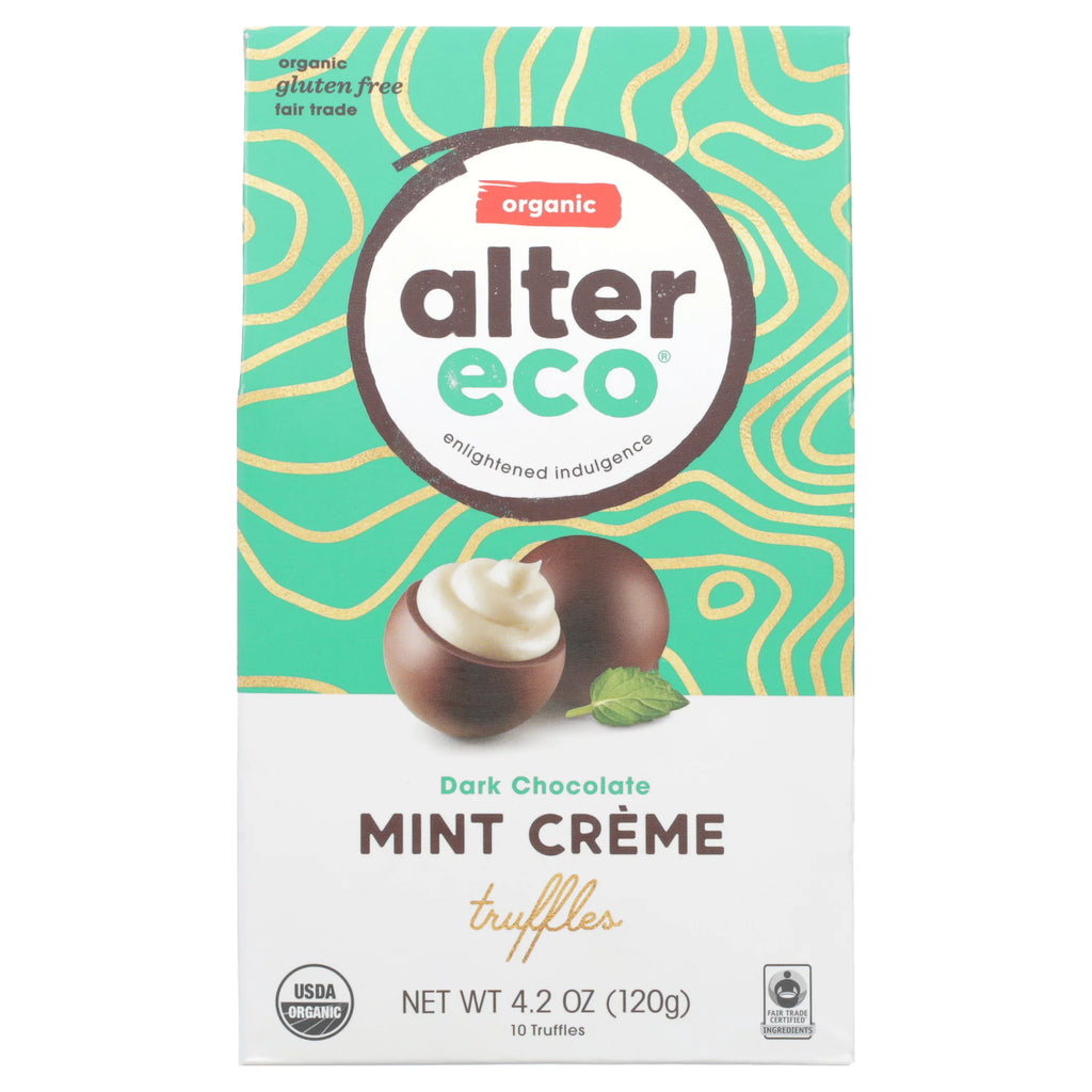 Mint Creme Organic Chocolate Truffles 10 Ct. Pack Of 8 Y632