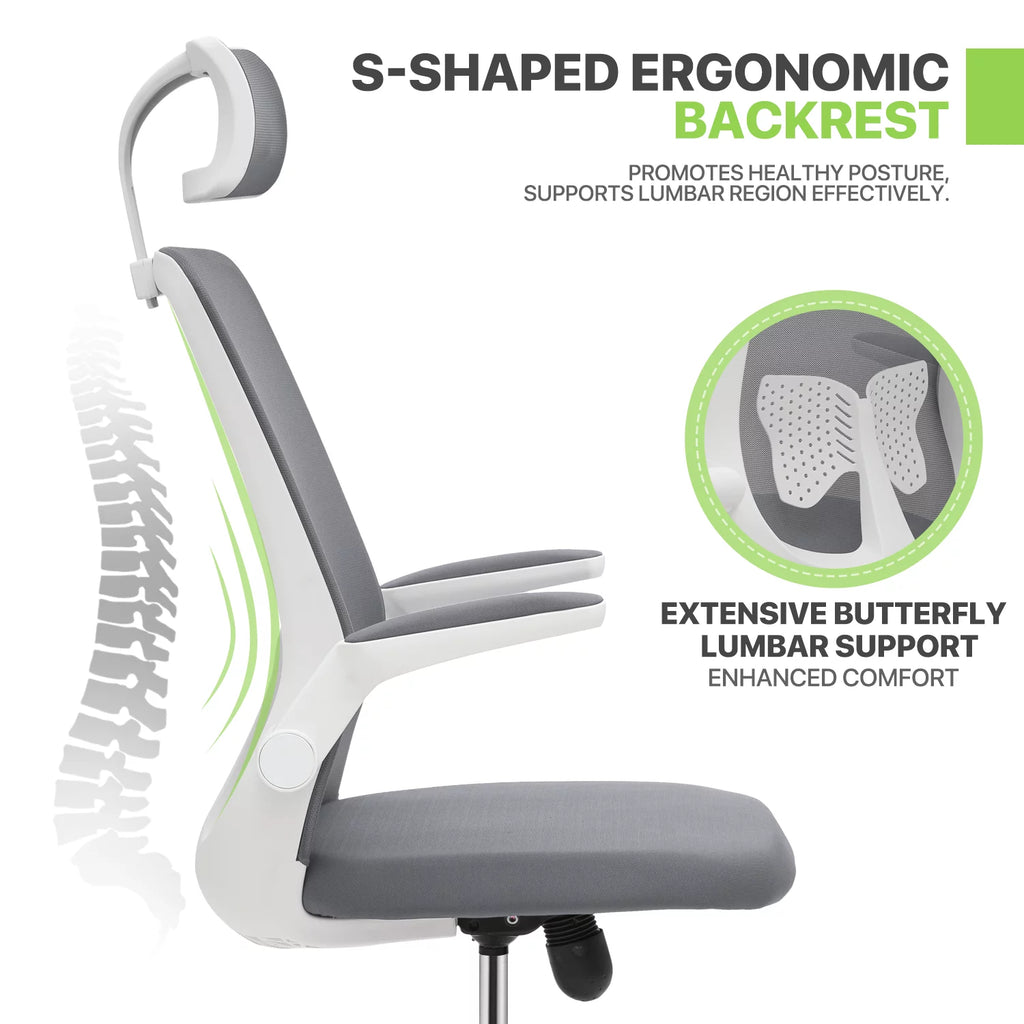 Grey Ergonomic High Back Office Chair with Armrest G12537