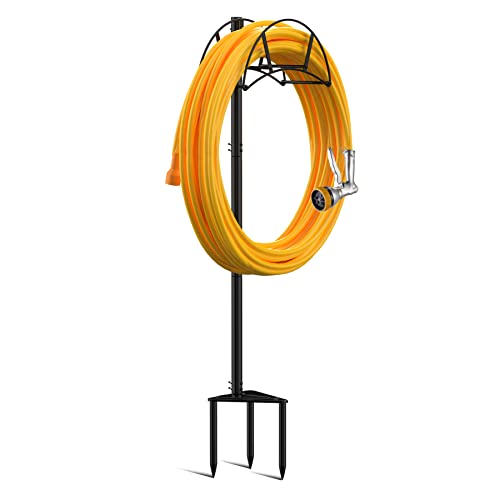 Black Metal Garden Hose Holder Stake E2669