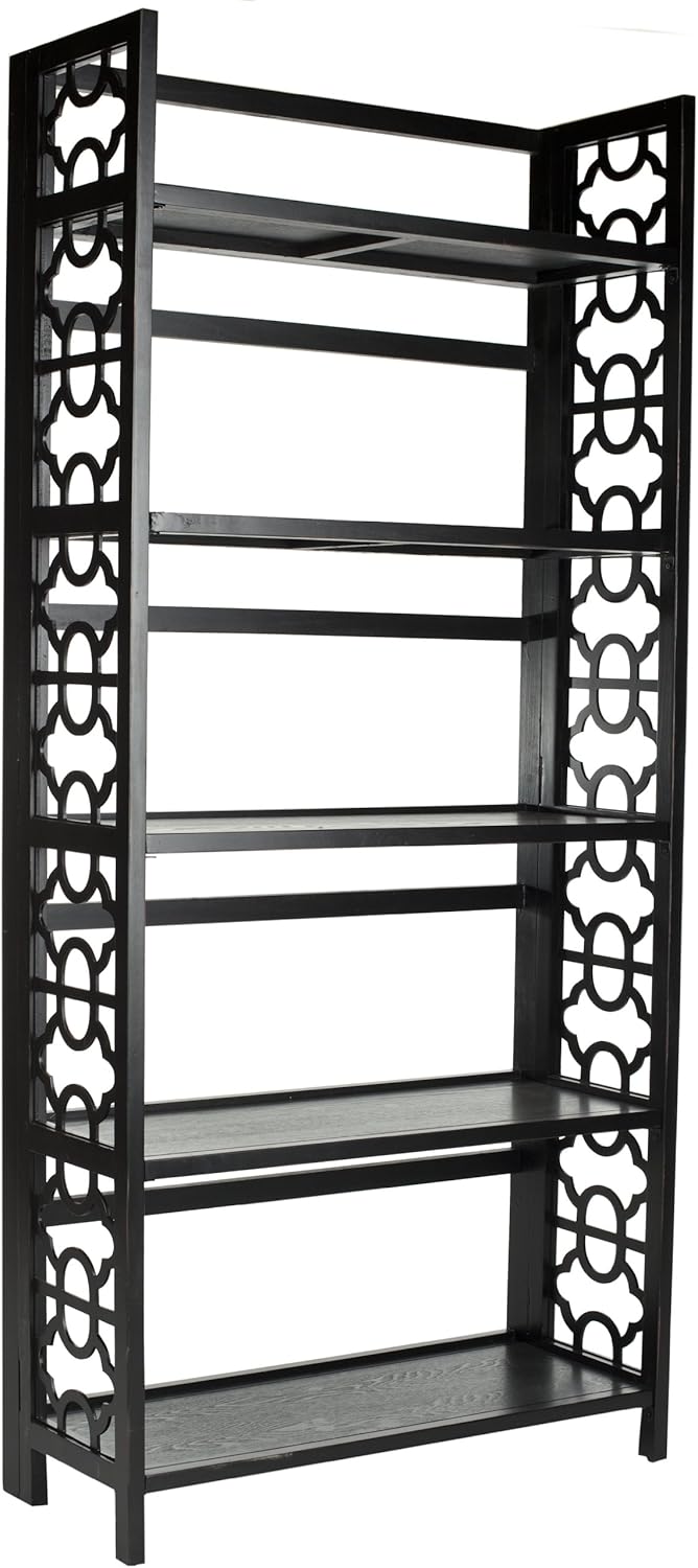 Black 5-Shelf Bookcase W5973
