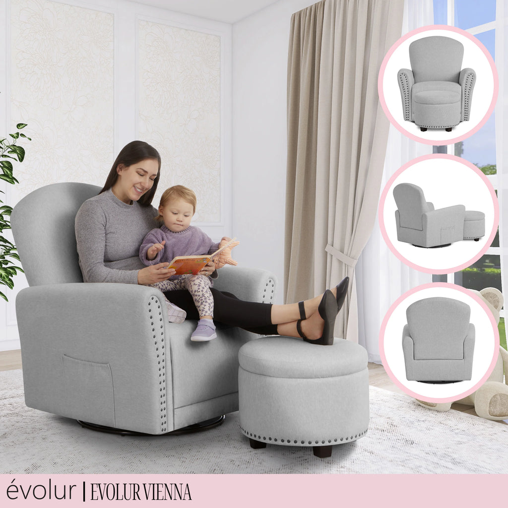 Swivel Glider with Ottoman T183