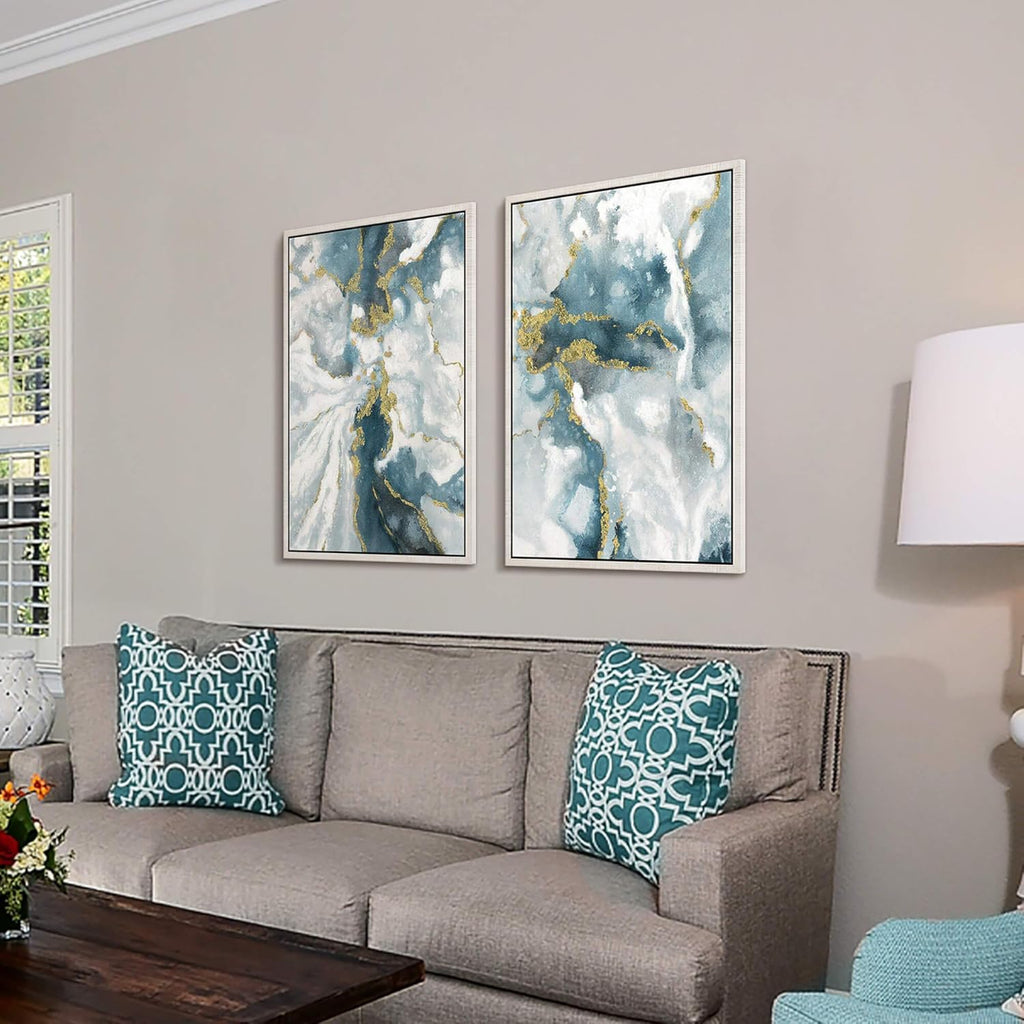 Abstract Wall Art Canvas Framed Picture Painting, 24''W x 36''H x 2 PCS Z559439