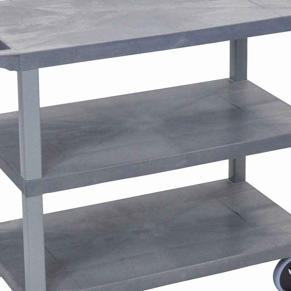 Gray 3 Flat Shelves Cart X20719