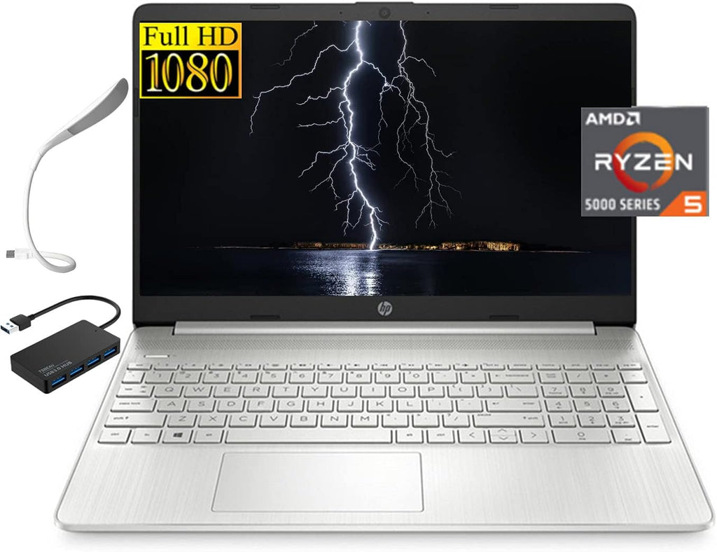 HP 15.6 FHD Laptop, AMD Ryzen 5-5500, 32GB RAM, 1TB SSD, Silver T510197