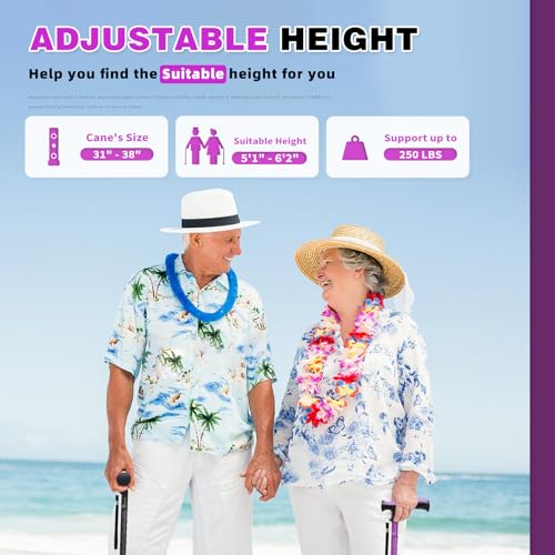Folding Quad Cane with TPR T-Handle and Travel Bag J5499