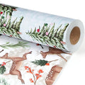 Reversible Kraft Christmas Wrapping Paper - Jumbo Roll - 30 Inch X 33 Feet - Vintage Trucks Design D1210