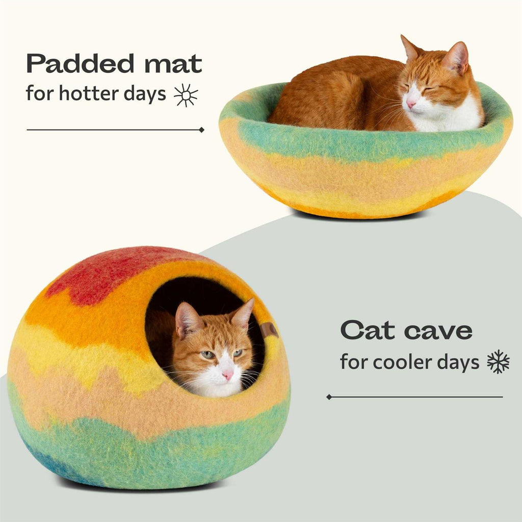 Felt Cat Bed Cave 100% Merino Wool Cat Bed N144583
