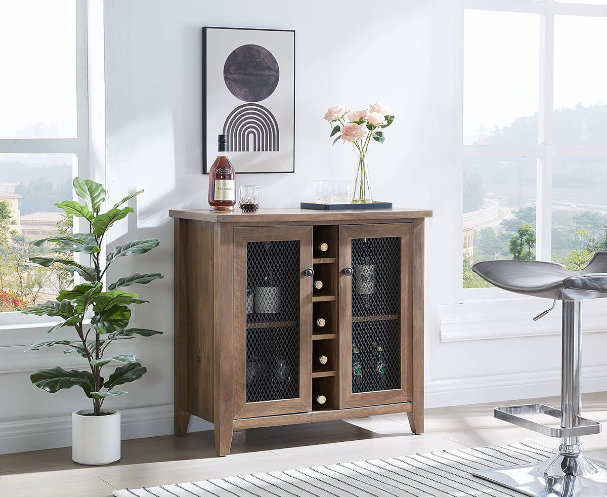 Reclaimed Barnwood Bar Microwave Cabinet Coffee Station A150
