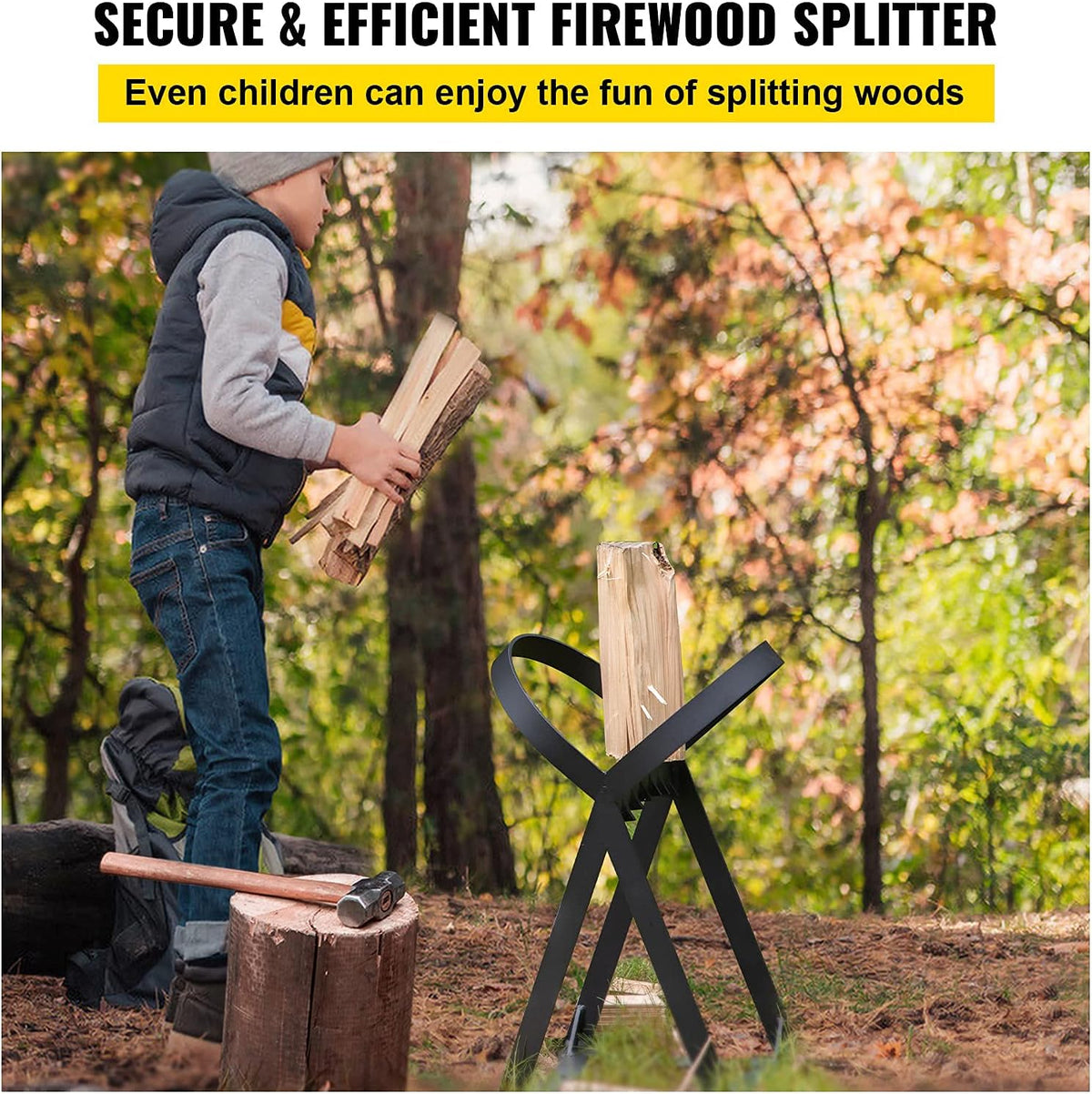 20.3" x 13.2" Manual Log Splitter for 8" Diameter Wood, 8.6 Lbs, Q235 Steel, Pack of 2 D89389