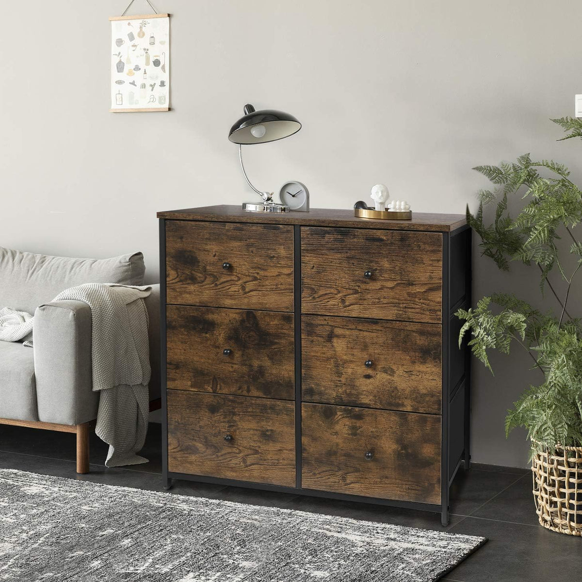 3-Tier 6 Fabric Drawer Dresser M179