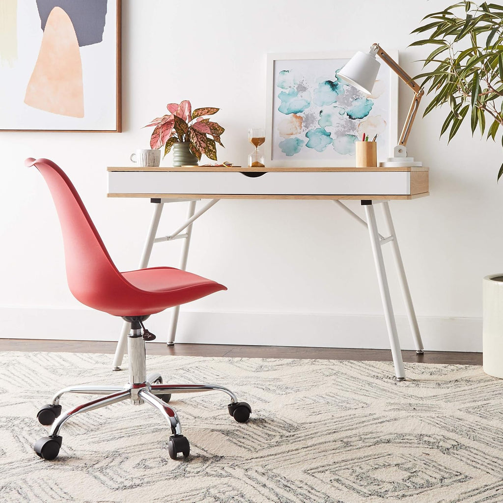 Red Armless Task Chair with Chrome Base L23299