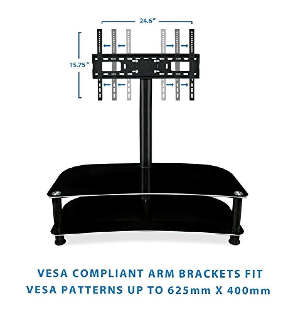 Floor TV Stand with Glass Shelves V5167