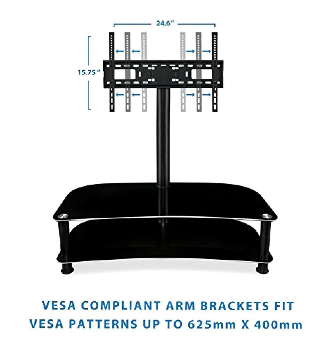Floor TV Stand with Glass Shelves V5167