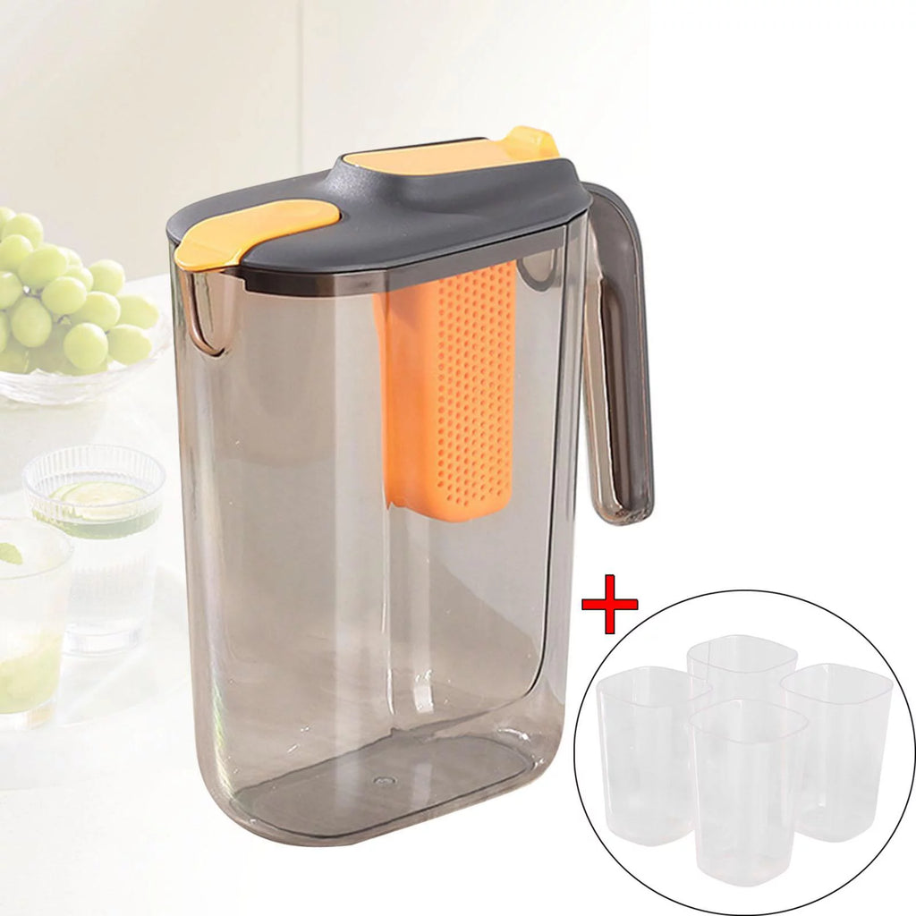 Black Ice Tea Maker Beverage Pitcher with 4 Cups L1401